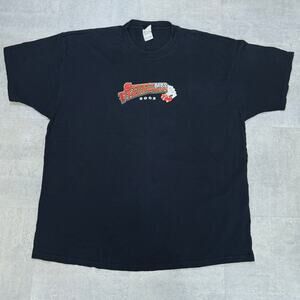 Fruit of The Loom Mens Black Tshirt Sz 3XL Y2K 2002 Collector Vintage Motorcycle